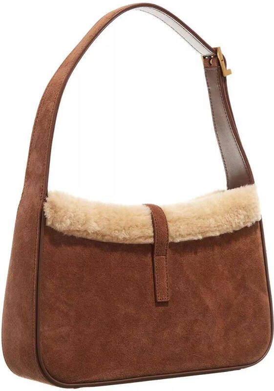 Saint Laurent Hobo bags Le 5 á 7 in Suede and Shearling Hobo Bag in bruin