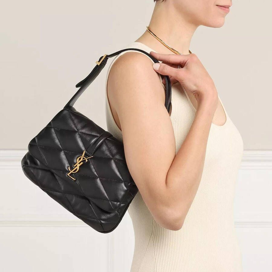 Saint Laurent Hobo bags Le 57 Hobo Bag In Quilted Lambskin in zwart