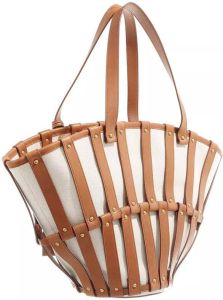 Saint Laurent Shoppers Beatrix Panier Cut Out Bag in brown