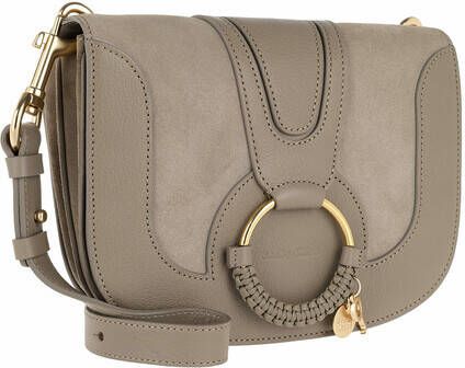 See by Chloé Hana Small Crossbody Bag in Motty Grey Suede and Calfskin Grijs Dames