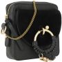 See by Chloé Joan Mini Crossbody Bag in Black Grained Cowskin and Suede Zwart Dames - Thumbnail 1