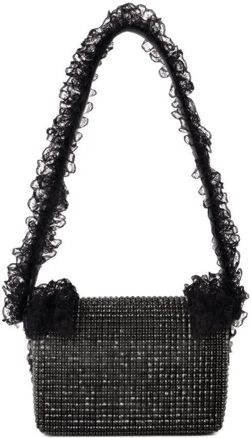 Self-portrait Crossbody bags Crystal Lace Detail Bag Synthetic Black in zwart