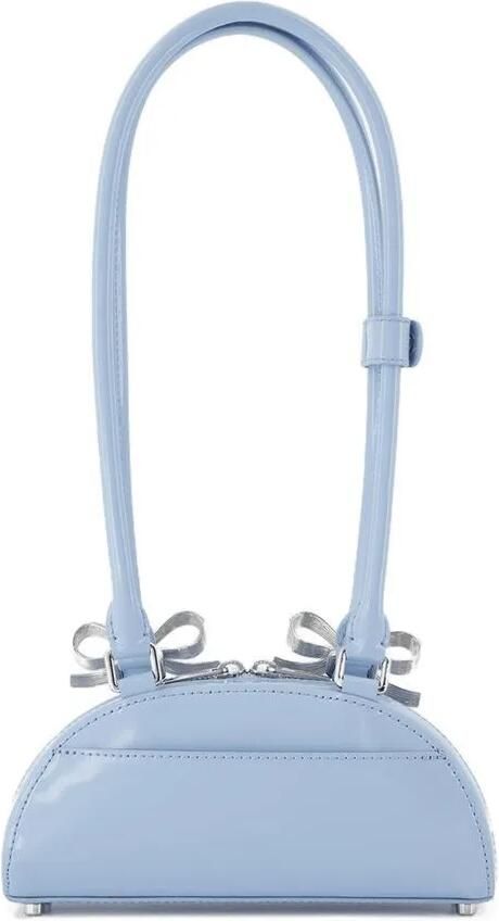 Self-portrait Hobo bags Curved Mini Shoulder Bag Leather Blue in blauw