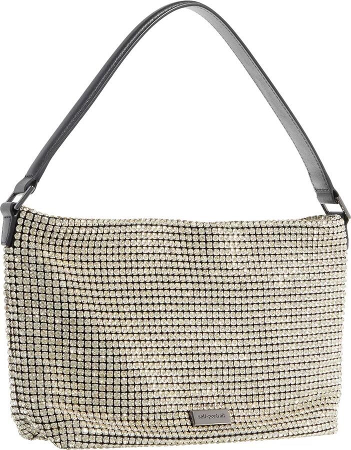 Self-portrait Hobo bags Diamante Medium Hobo Bag in champagne kleuren