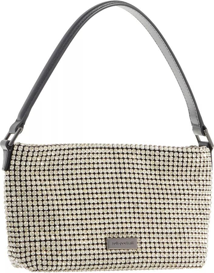 Self-portrait Pochettes Diamante Small Hobo Bag in champagne kleuren