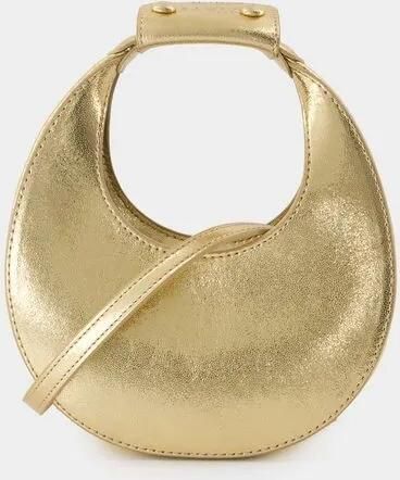 Staud Metallic Gouden Leren Schoudertas Yellow Dames