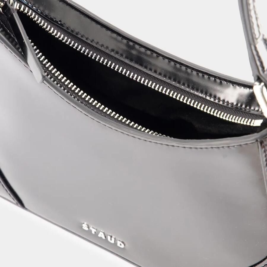 Staud Hobo bags Linda Shoulder Bag Leather Black in zwart