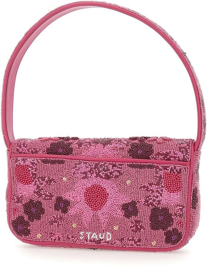 Staud Hobo bags Tommy Shoulder Bag Synthetic Pink in poeder roze