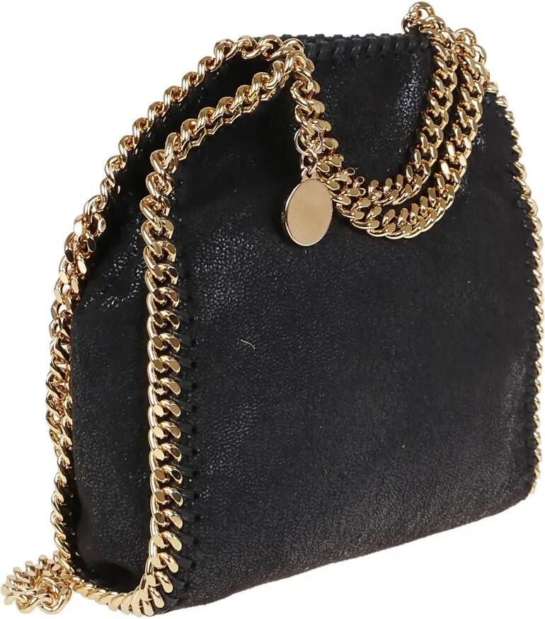 Stella Mccartney Shoppers & Totes Tiny Tote Eco Shaggy Deer W Gold Color Chain in zwart