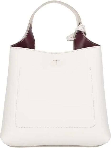 TOD'S Crossbody bags Textured White Leather Handbag With Silver Charm in wit - Foto 2
