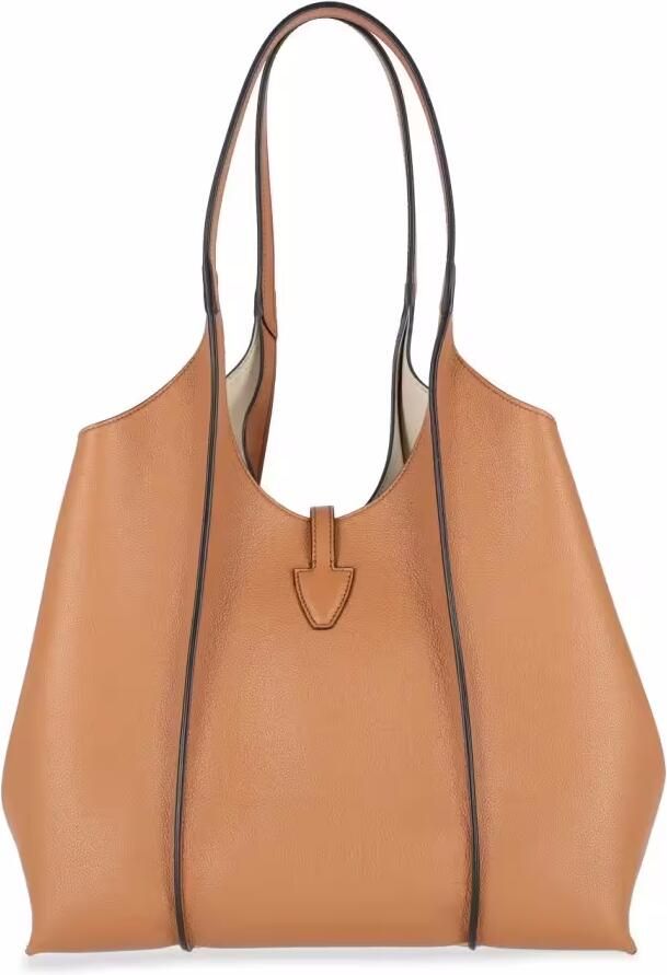 TOD'S Shoppers & Totes Spacious Brown Tote Bag With Structured Silhouette in bruin