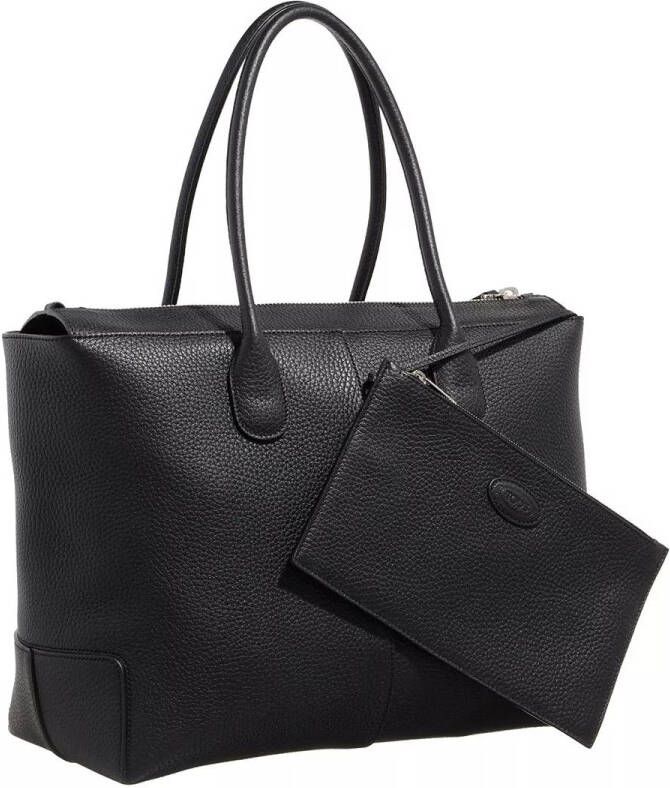 TOD'S Totes Large Leather Tote Bag in zwart