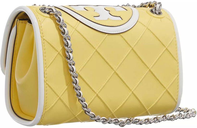 TORY BURCH Crossbody bags Small Fleming Soft Patent Border Convertible Shoul in geel