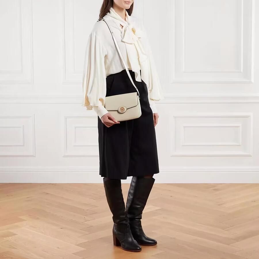 TORY BURCH Crossbody bags Robinson Spazzolato Convertible Shoulder Bag in beige