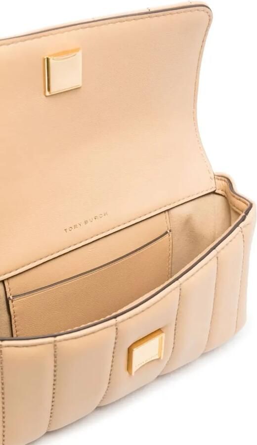 TORY BURCH Hobo bags Kira Mini Flap Quilted Logo Shoulder Bag in beige