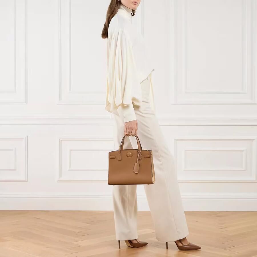 TORY BURCH Gepolijste Leren Schoudertas met Klep Brown Dames - Foto 2
