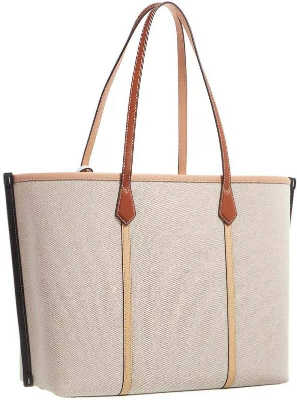 TORY BURCH Totes Perry Canvas Triple-Compartment Tote in beige