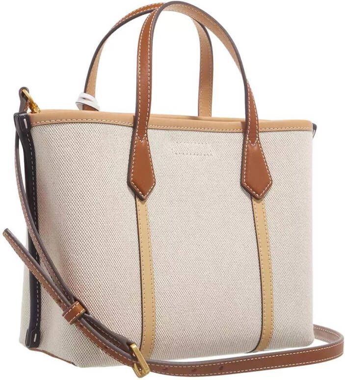 TORY BURCH Totes Small Perry Canvas Triple-Compartment Tote in beige