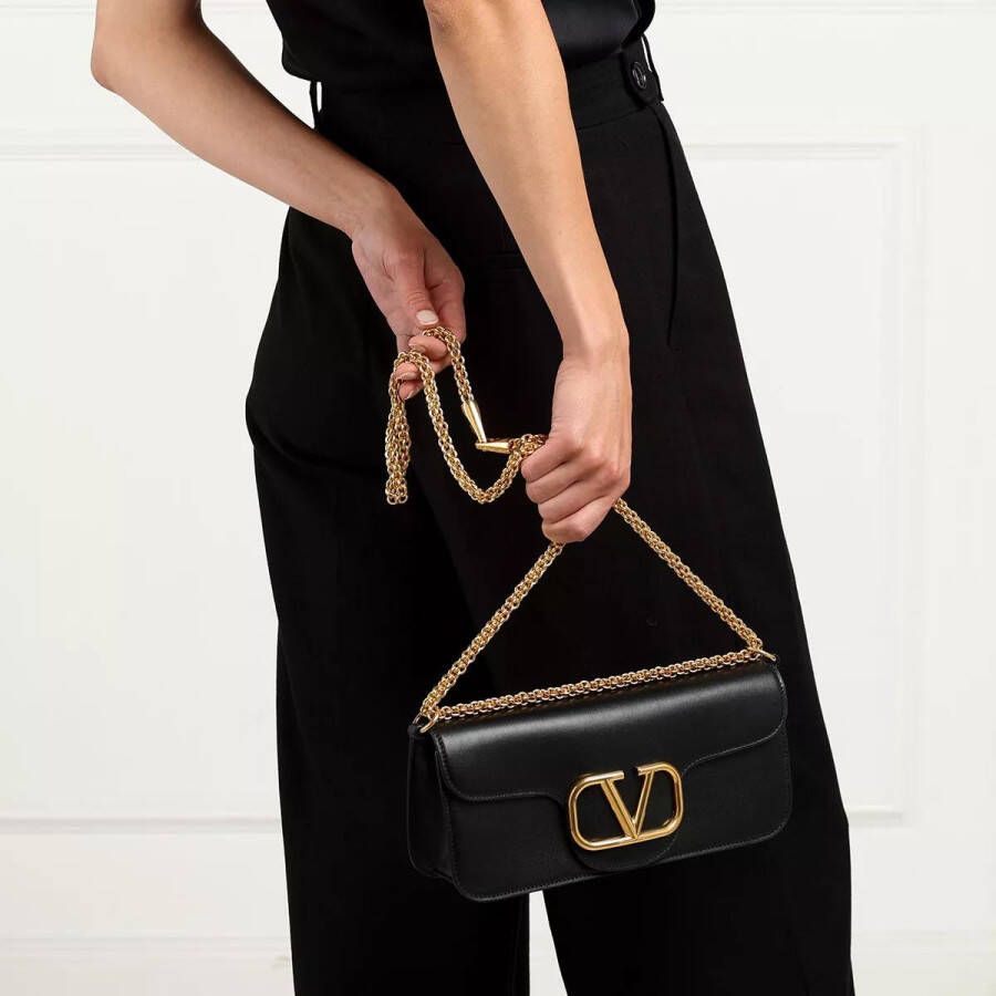 Valentino Garavani Crossbody bags V-Logo Foldover Shoulder Bag in zwart