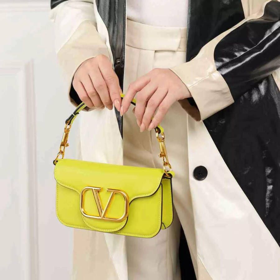 Valentino Garavani Hobo bags V Logo Small Shoulder Bag Leather in geel