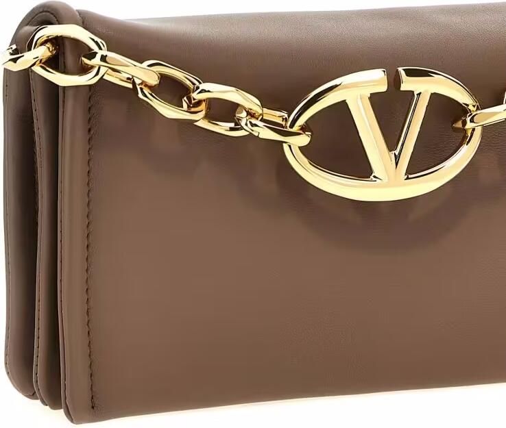 Valentino Garavani Clutches 'Vlogo Chain' Clutch Bag in bruin