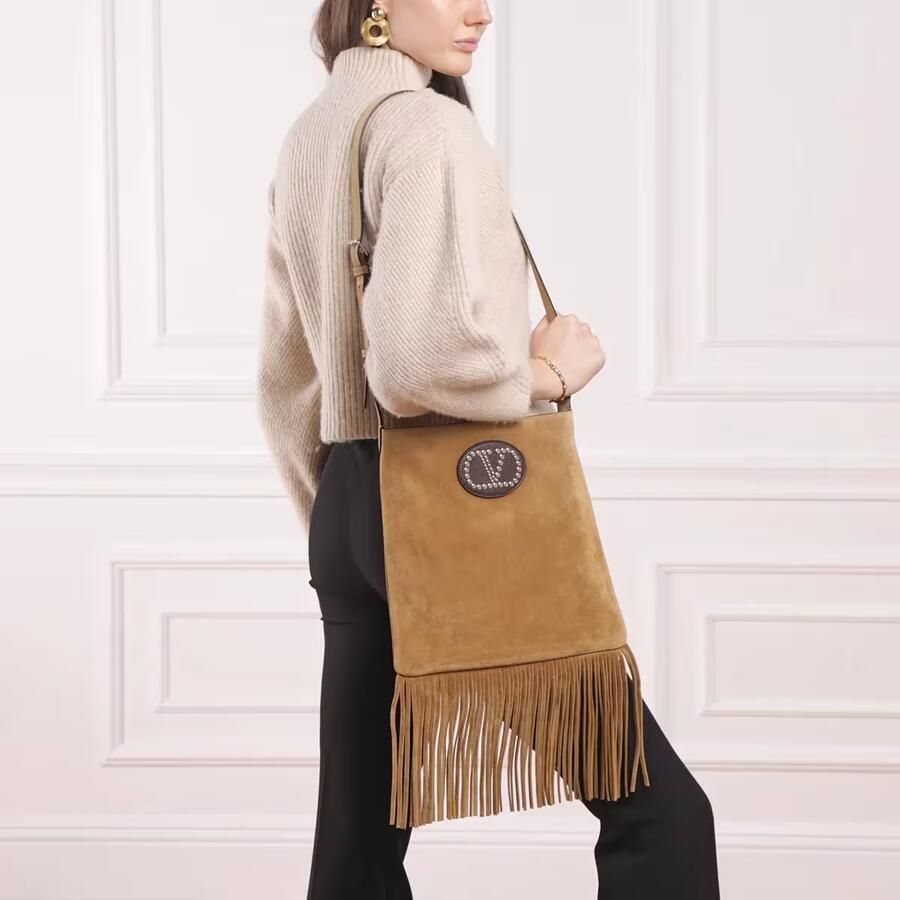 Valentino Garavani Nellcôte Bruine Suède Schoudertas Brown Dames - Foto 3