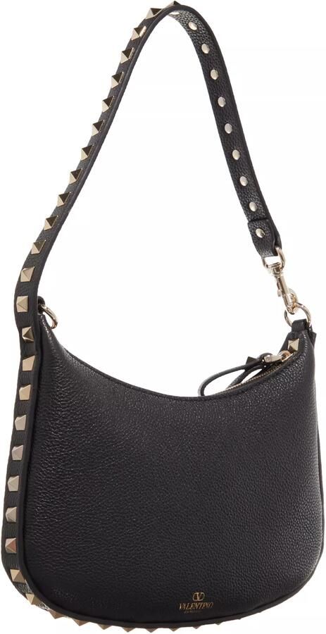 Valentino Garavani Zwarte Leren Tassen met Ritssluiting Black Dames