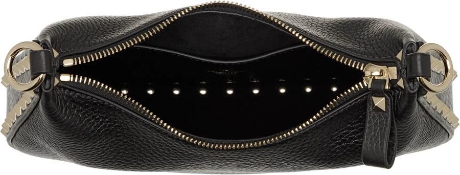 Valentino Garavani Goudkleurige Rockstud Kalfsleren Hobo Tas Black Dames - Foto 7