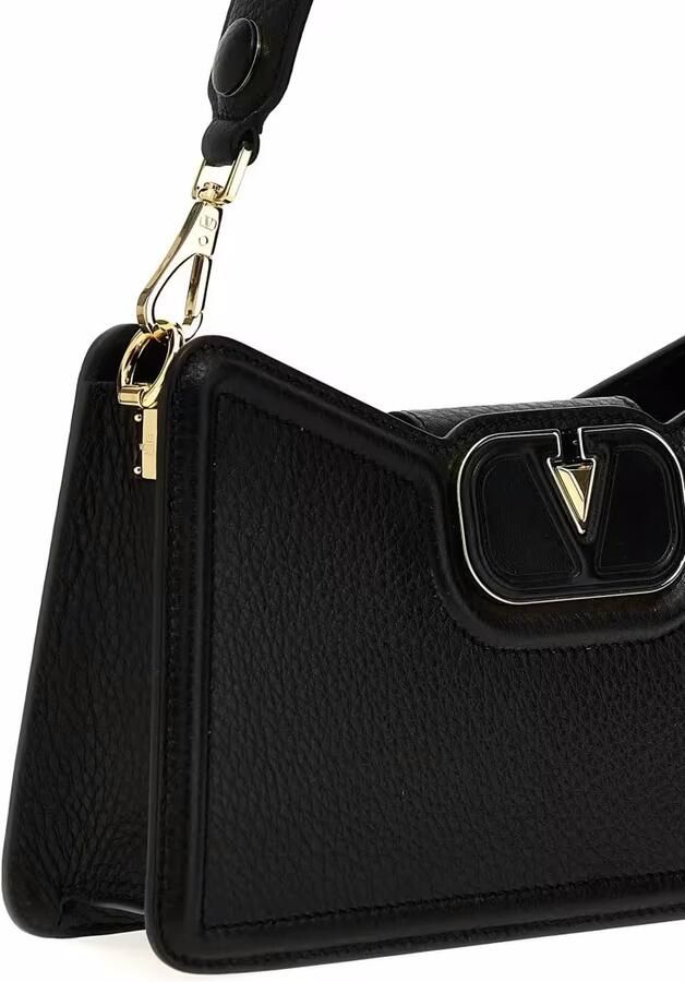 Valentino Garavani Schoudertas met grained textuur en VLogo Black Dames