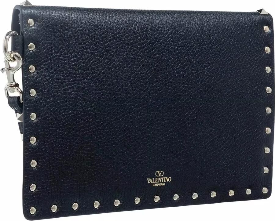 Valentino Garavani Rockstud Clutch met Magnetische Klep Black Dames