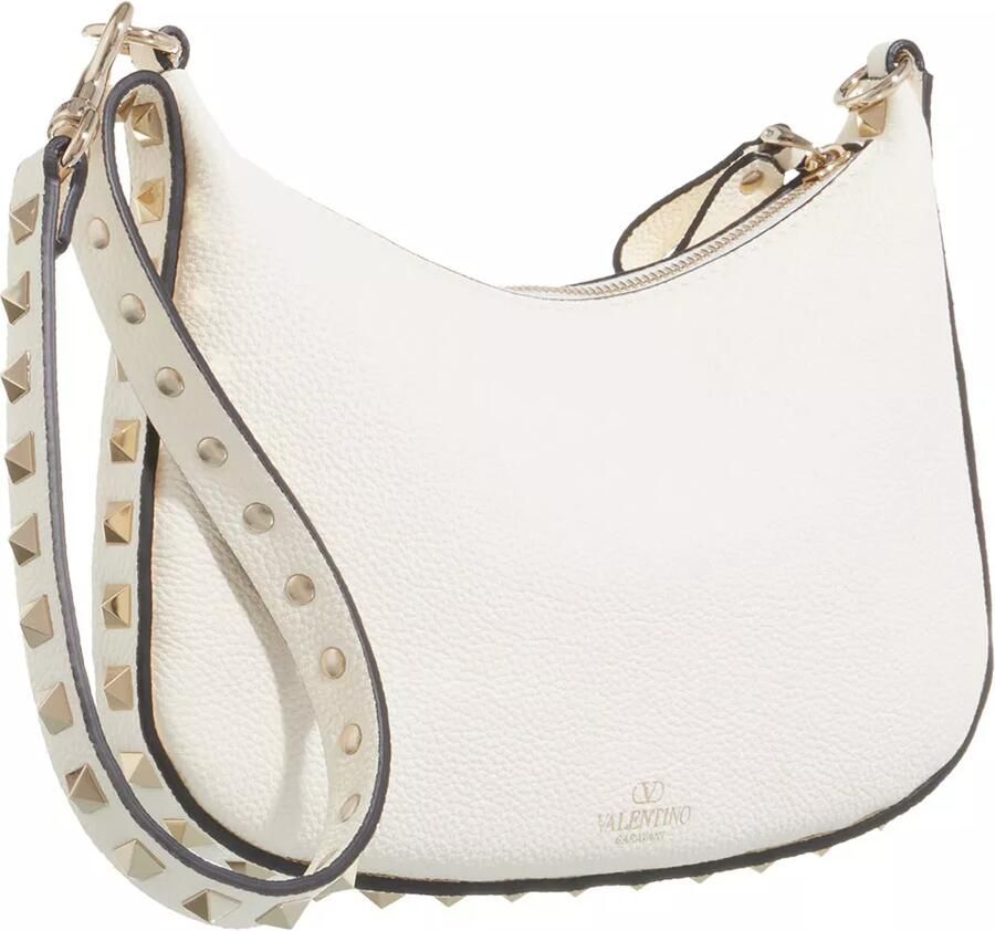 Valentino Garavani Pochettes Rockstud Mini Hobo in crème