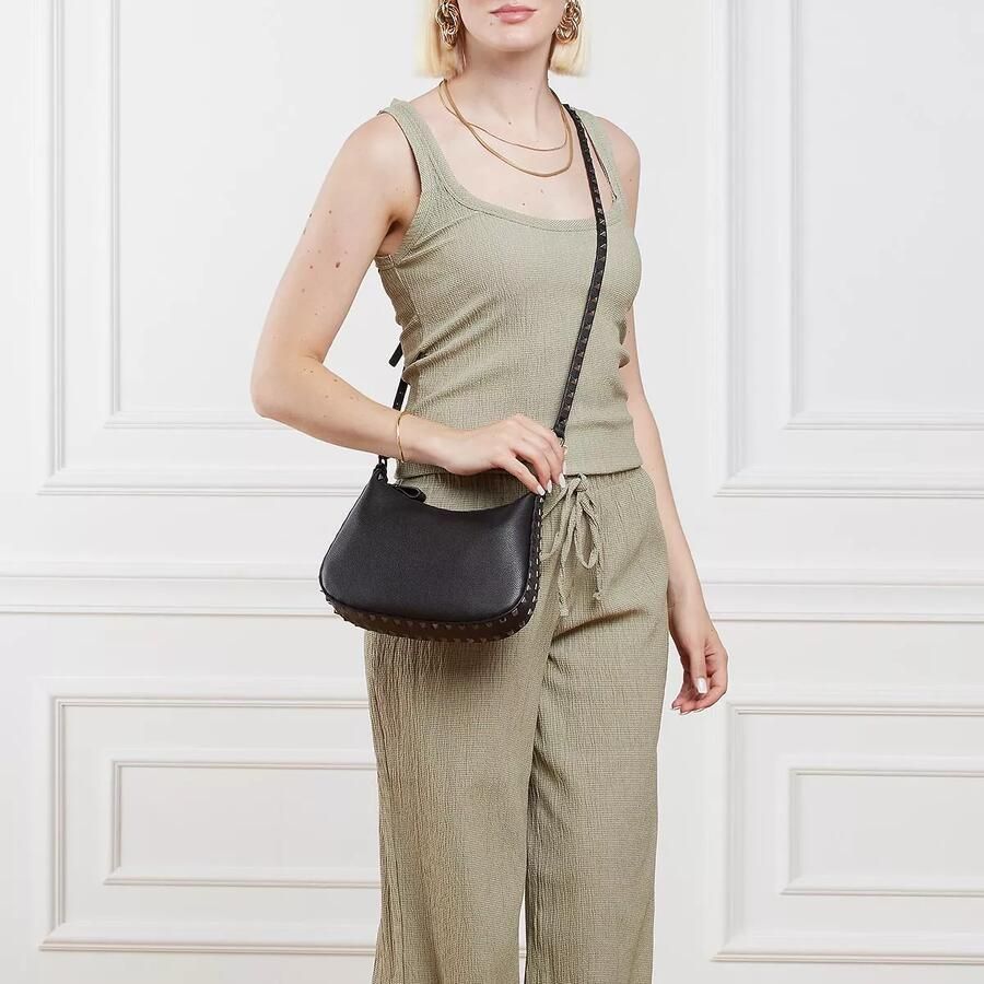 Valentino Garavani Shoppers Small Hobo Zip Top in zwart