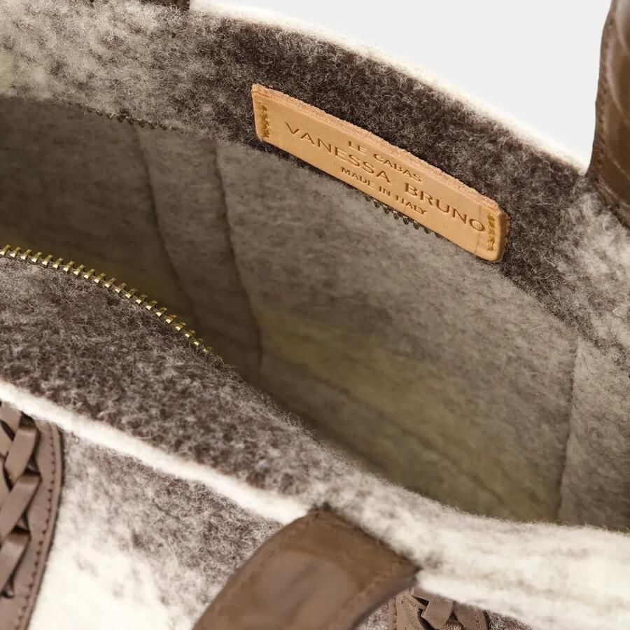 Vanessa Bruno Bruine Wol Shopper Tas met Glitterende Handvatten Brown Dames - Foto 2