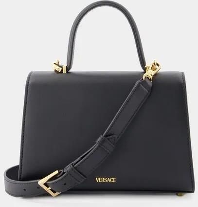 Versace Hobo bags Small Top Handle Bag Leather Black in zwart