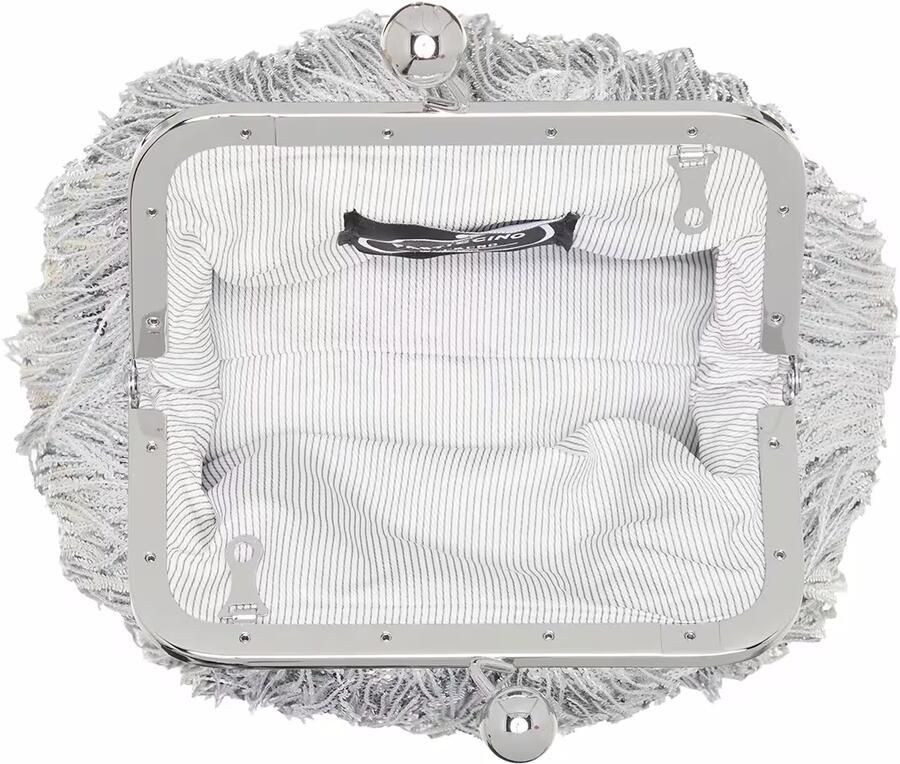 Max Mara Fringe Geborduurde Clutch Tas Gray Dames - Foto 3