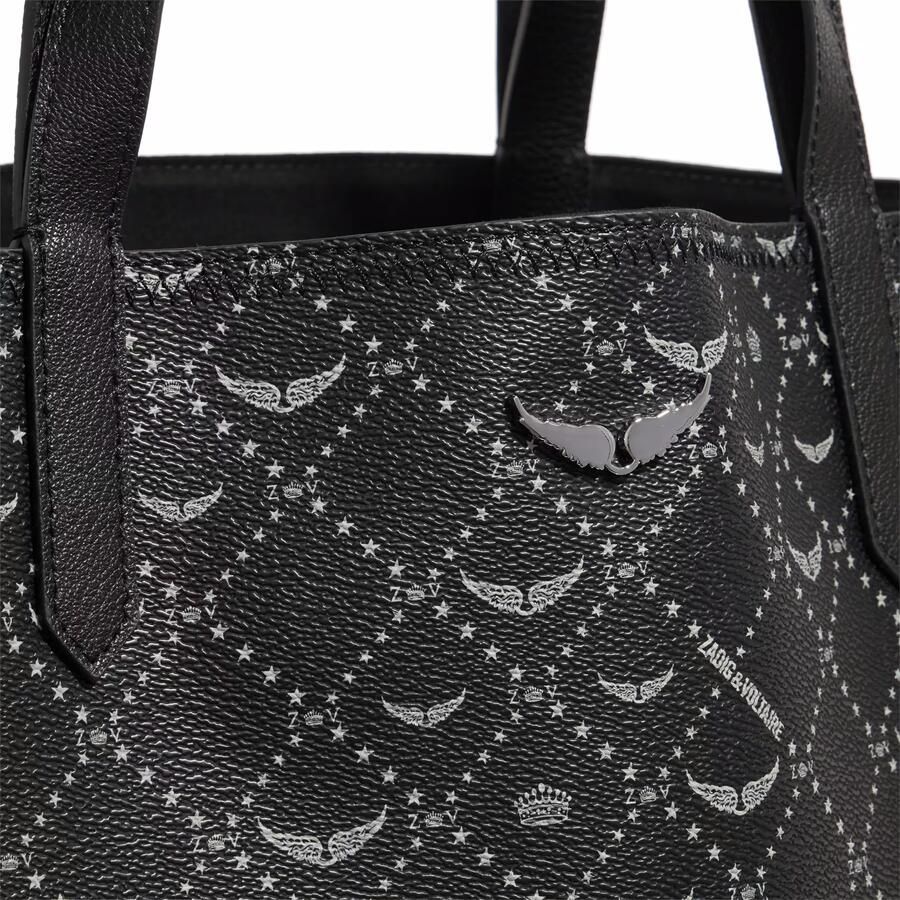 Zadig & Voltaire Monogram Canvas Tote Tas met Vleugels Black Dames