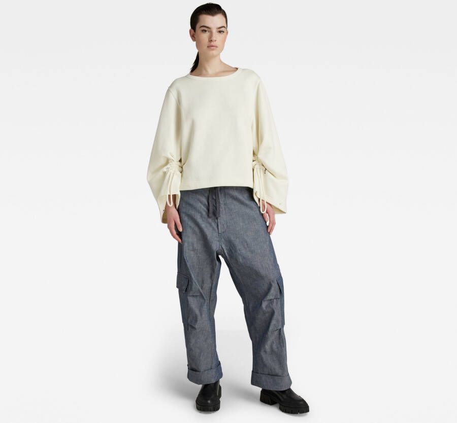 G-Star RAW Adjustable Sleeve Cropped Sweater Wit Dames