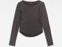 G-Star RAW Adjustable Slim Boothals Top Grijs Dames - Thumbnail 3
