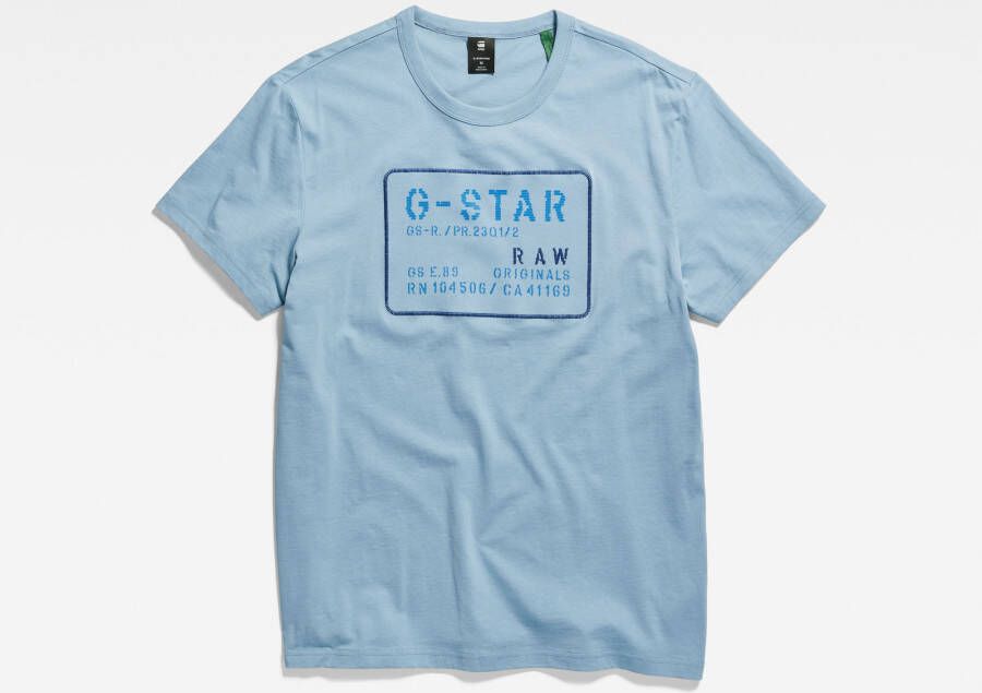 G-Star RAW Applique Multi Technique T-Shirt Lichtblauw Heren