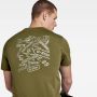 G-Star RAW Back Graphic Slim T-Shirt Groen Heren - Thumbnail 3