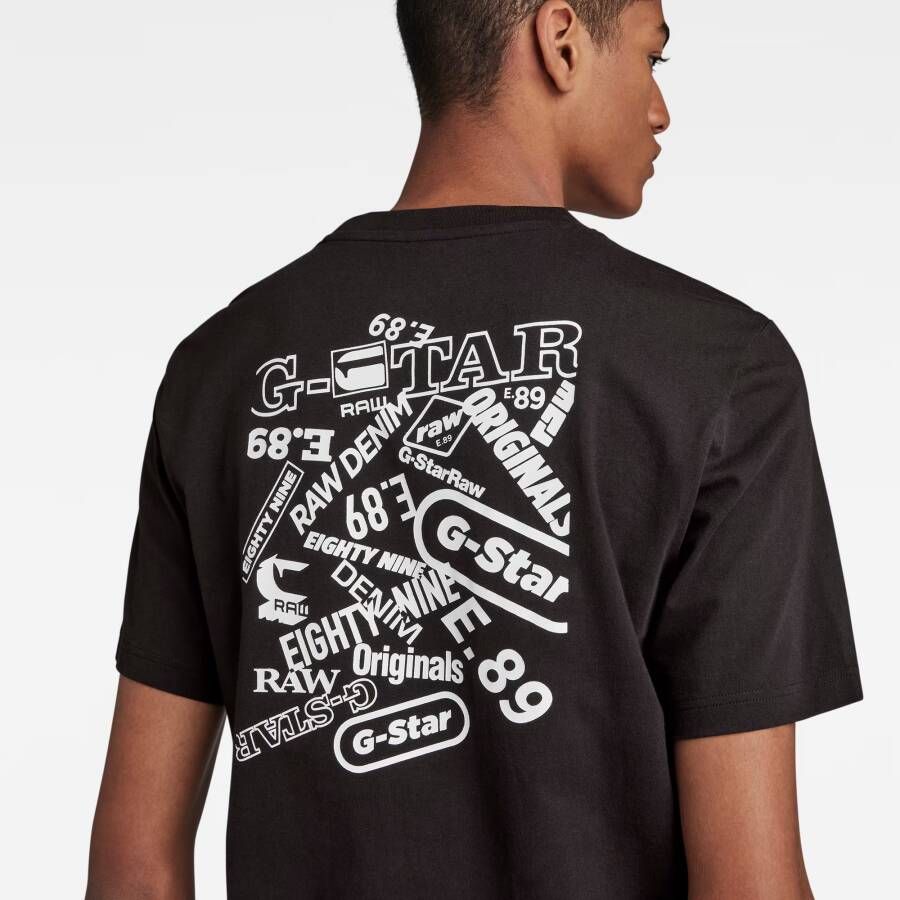 G-Star RAW Back Graphic Slim T-Shirt Zwart Heren