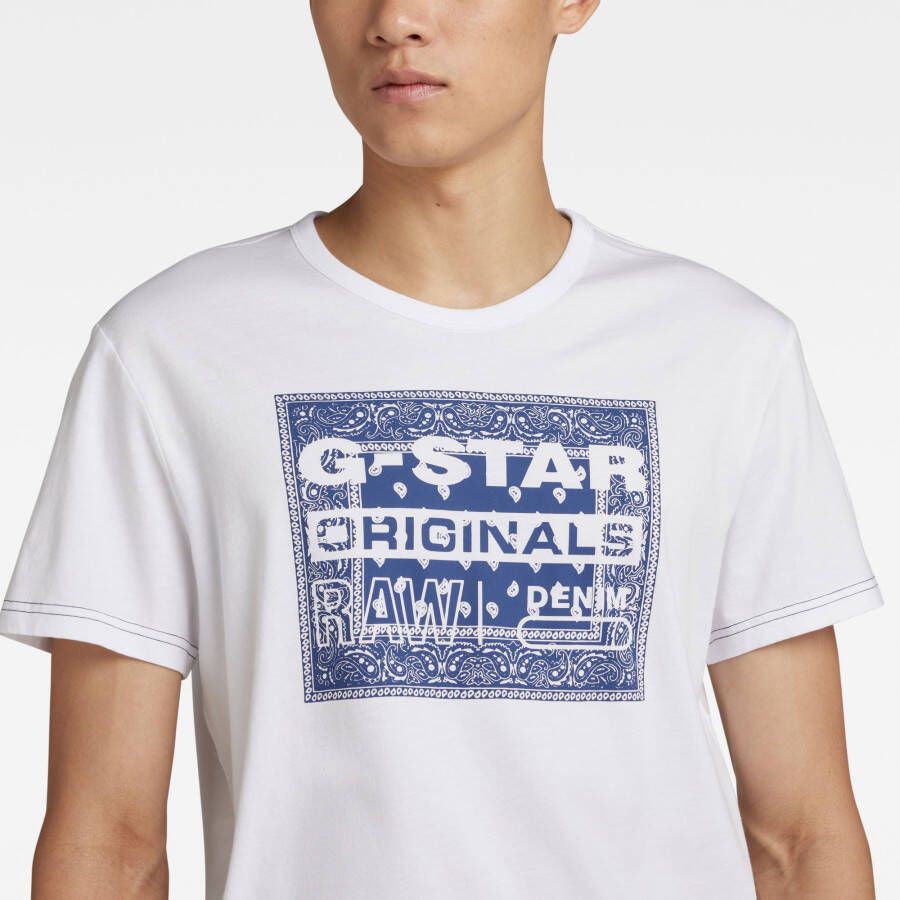 G-Star RAW Bandana T-Shirt Wit Heren