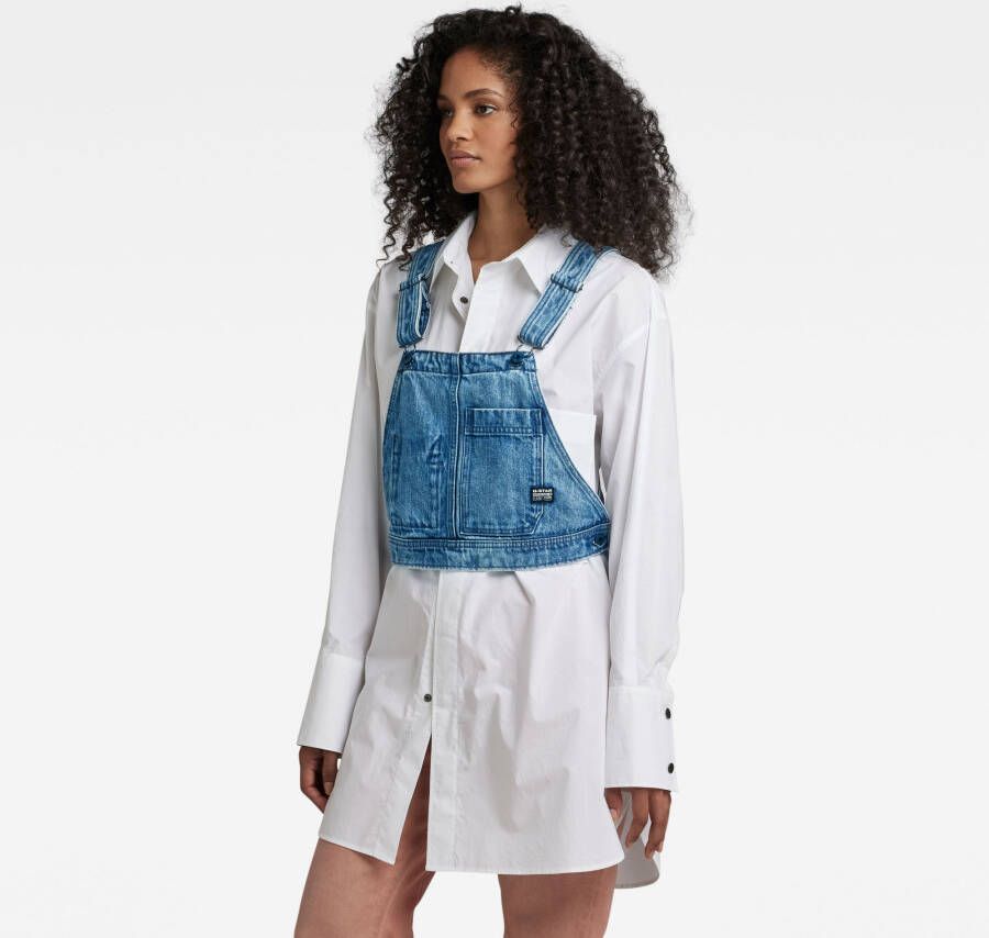 G-Star Raw Jeansgilet in used-look met labeldetail