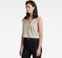 G-Star RAW Boxy Cropped Graphic Top Beige Dames - Thumbnail 4