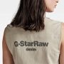G-Star RAW Boxy Cropped Graphic Top Beige Dames - Thumbnail 6