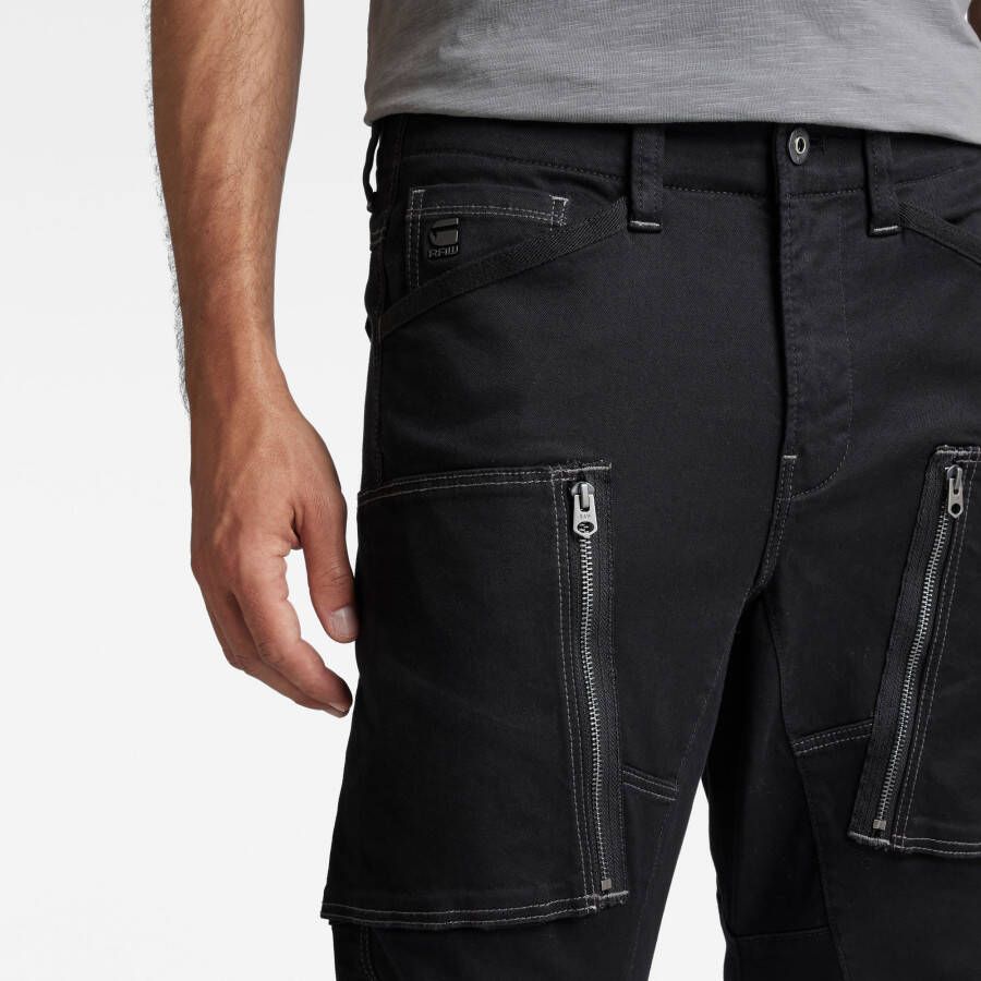 G-Star RAW Cargo Broek Zip Pocket 3D Skinny Zwart Heren