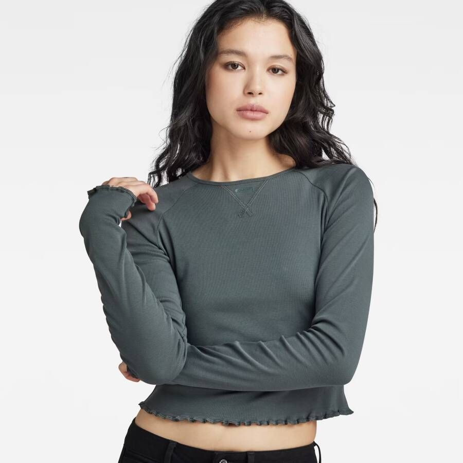G-Star RAW Cropped Baby Sister Raglan Top Grijs Dames