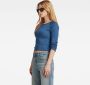 G-Star RAW Cropped Baby Sister Raglan Top Midden blauw Dames - Thumbnail 2