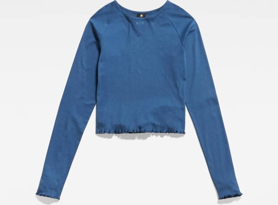 G-Star RAW Cropped Baby Sister Raglan Top Midden blauw Dames
