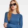 G-Star RAW Cropped Baby Sister Raglan Top Midden blauw Dames - Thumbnail 4